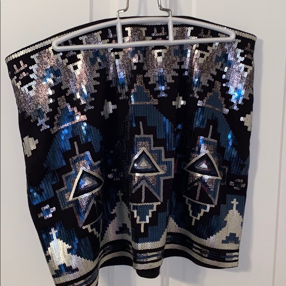 EXPRESS Black Sequin Skirt; NWT